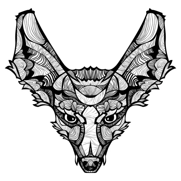 Zentangle vector gelukkig Fox. — Stockvector