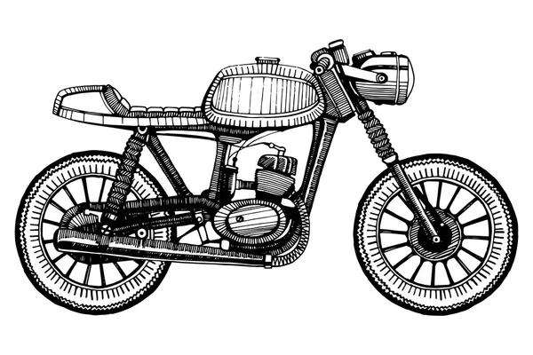 Motocicleta retro pintada a mano — Vector de stock