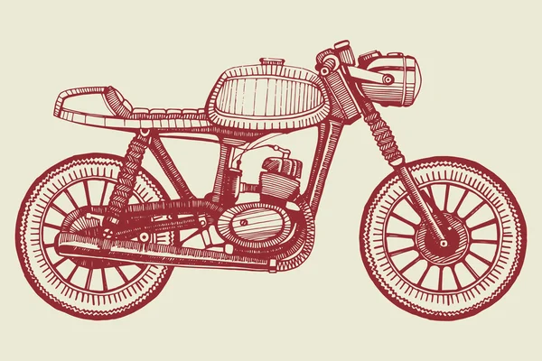 Ζωγραφισμένα στο χέρι ρετρό μοτοσικλέτα — Διανυσματικό Αρχείο