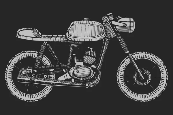 Ręcznie malowane retro motocykl — Wektor stockowy