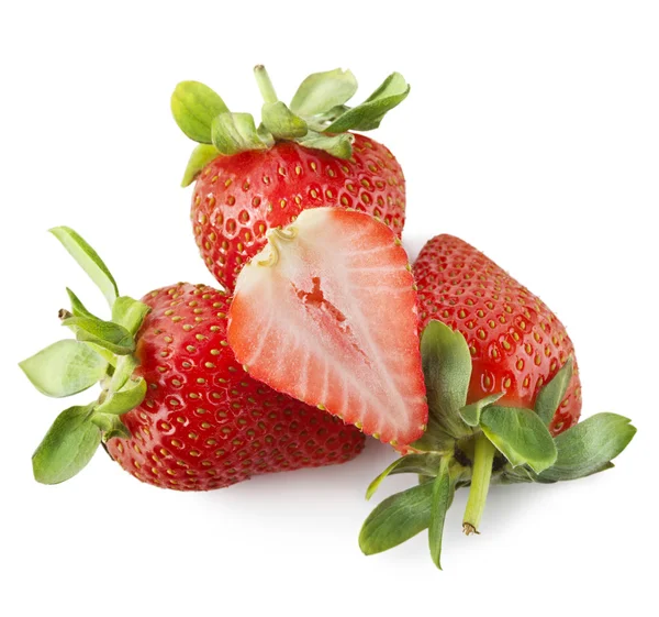 Red strawberries isolated — Stock Photo, Image