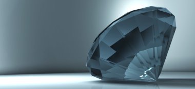 mavi bir arka plan üzerinde parlayan kristal elmas