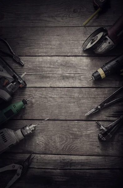 Elektrische Handwerkzeuge (Schraubendreher Bohrmaschine Stichsäge Jointer) top v — Stockfoto