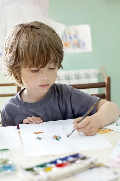 Children draw in home — Stock Photo, Image