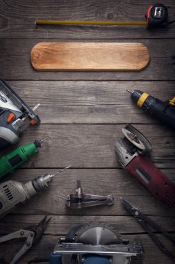 Elektrikli el araçlar (tornavida matkap gördüm jigsaw jointer) fotoğraf