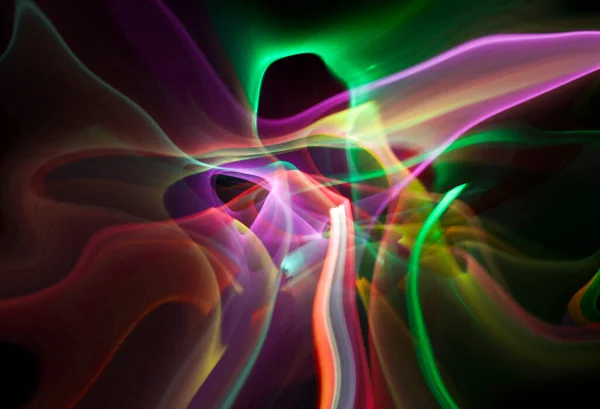 Abstracte Lijn Beweging Van Verschillende Kleuren Krommen Abstractie Kleur Explosie — Stockfoto