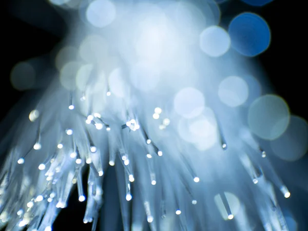 Fokus Lembut Jaringan Kabel Serat Optik Pada Latar Belakang Hitam — Stok Foto