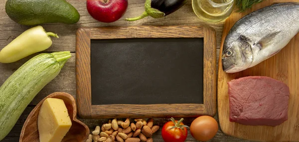 Keto Diyeti Düşük Karbonhidrat Yemeği Sağlıklı Ürünler Diyet Konsepti Sebze — Stok fotoğraf