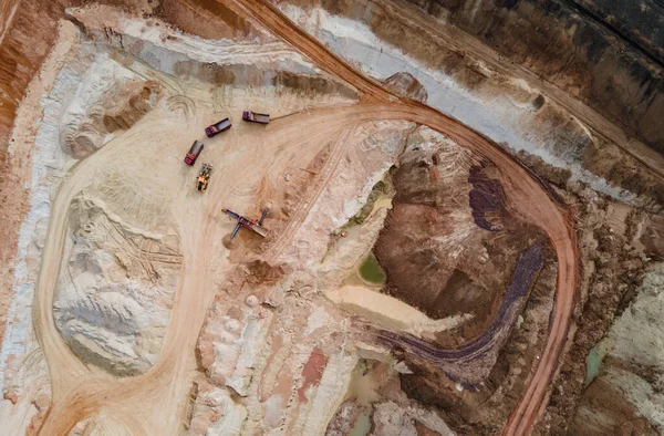 Cava Mineraria Cielo Aperto Estrazione Industriale Calce Gesso Sabbia Calice — Foto Stock