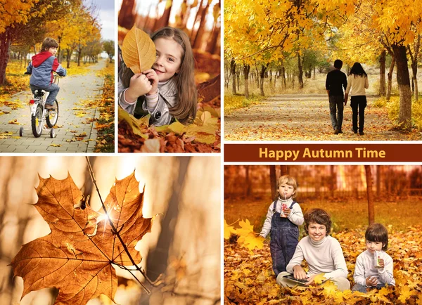 Jesień czas kolaż krajobraz — Zdjęcie stockowe