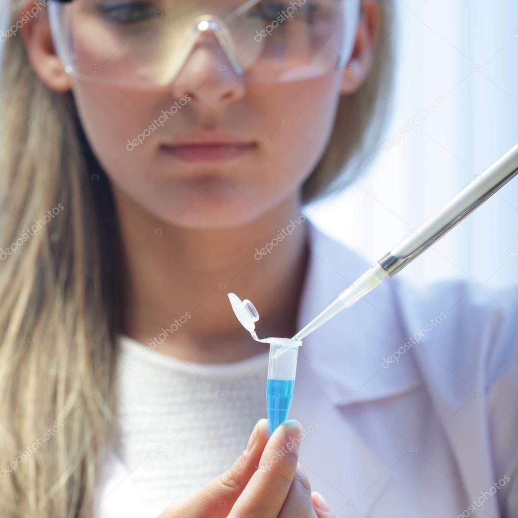 beauty scientist in chemical laboratory