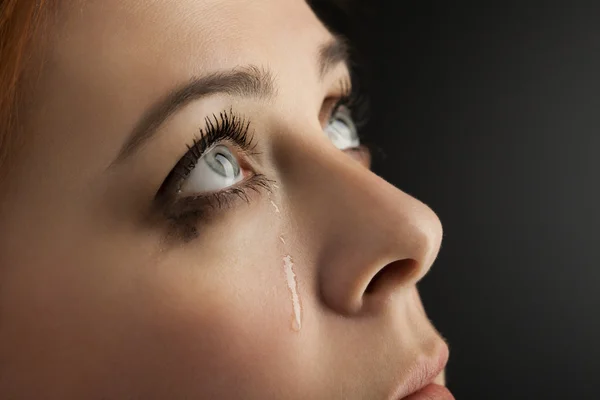 Chica belleza llorar — Foto de Stock