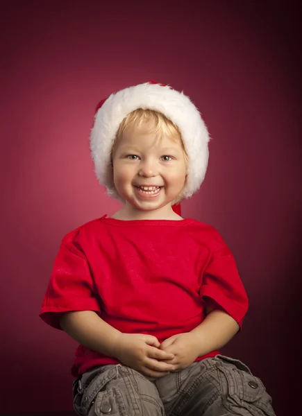 Two happy boy open christmas gift-box — Stock Photo, Image