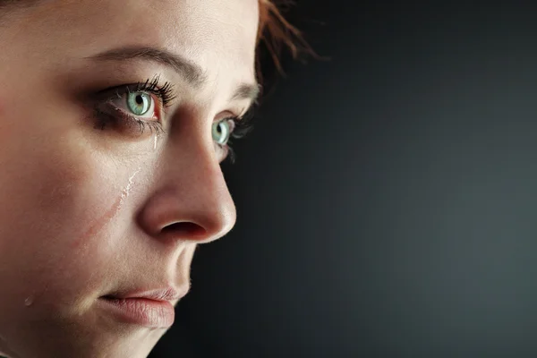 Chica belleza llorar — Foto de Stock