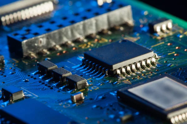 Circuit board with processor — Stock Photo, Image