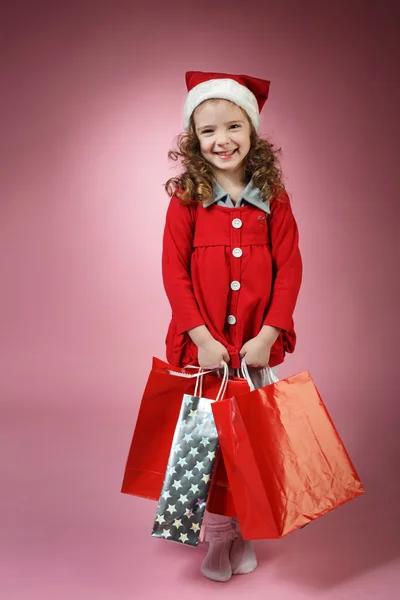 Ragazza felice con shopping bag — Foto Stock