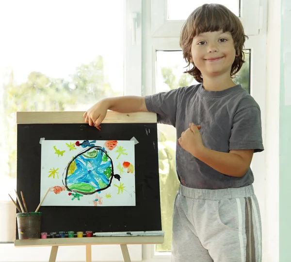 Children draw in home — Stock Photo, Image