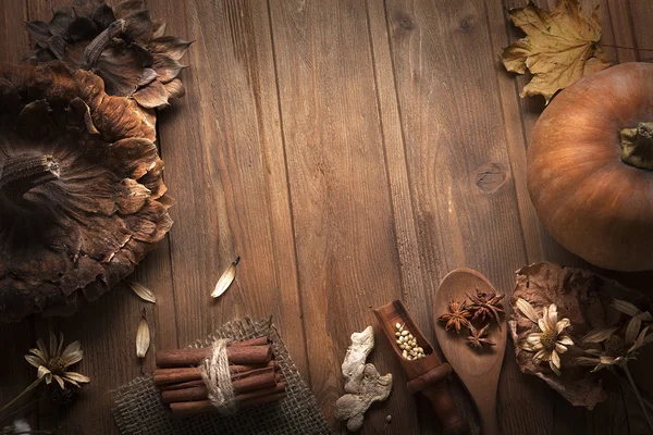 Herbst Hintergrund mit Früchten — Stockfoto