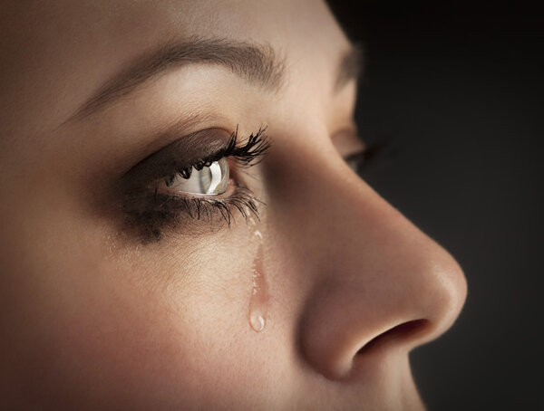 Chica belleza llorar — Foto de Stock