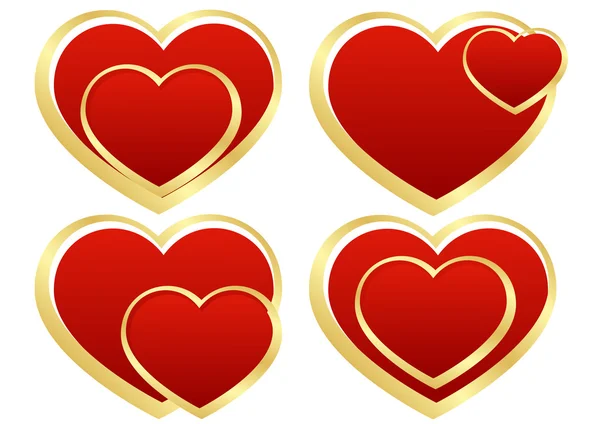 Набор стилизованных сердец — стоковый вектор