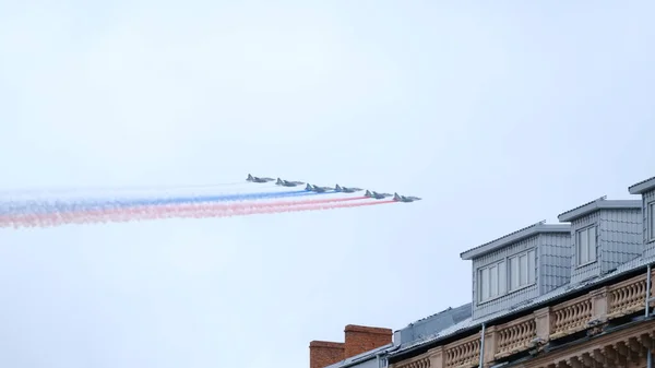 Moskou Russische Federatie 2021 Parade Van Militaire Uitrusting Gewijd Aan — Stockfoto