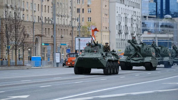 Moscou Federação Russa 2021 Desfile Equipamentos Militares Dedicados Dia Vitória — Fotografia de Stock