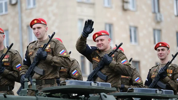 Moskou Russische Federatie 2021 Parade Van Militaire Uitrusting Gewijd Aan — Stockfoto