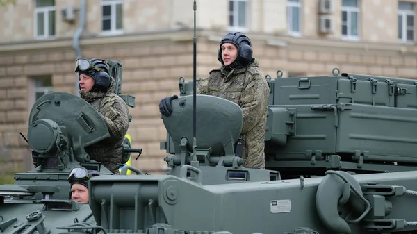 Moskou Russische Federatie 2021 Parade Van Militaire Uitrusting Gewijd Aan — Stockfoto