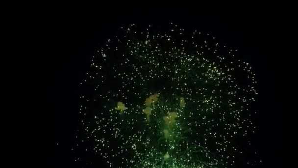 Πραγματικό Φόντο Πυροτεχνημάτων Λαμπερά Πυροτεχνήματα Στον Νυχτερινό Ουρανό Λαμπερές Σπίθες — Αρχείο Βίντεο