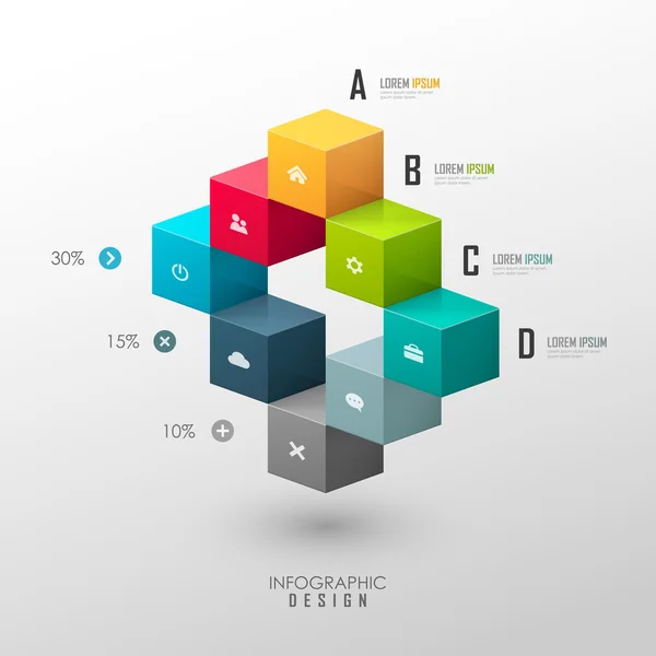 Modèle pour infographie ou web design Vecteurs De Stock Libres De Droits