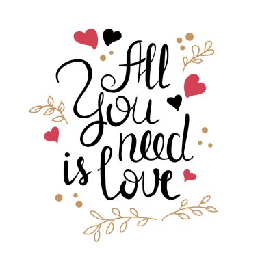 Sevgililer günü tebrik kartı. Modern hat.