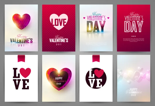 Valentine cards set. — Stock Vector