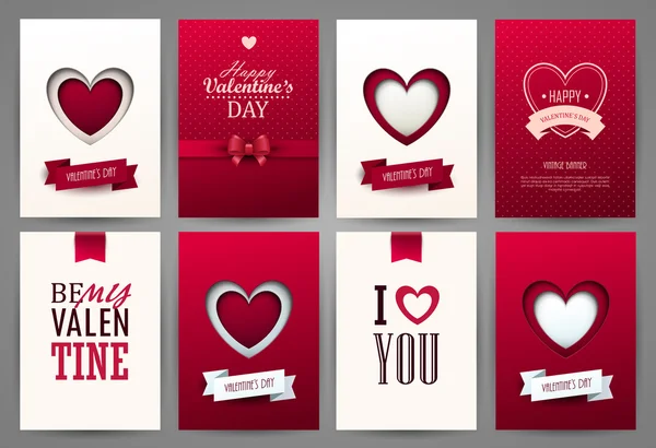 Juego de tarjetas de San Valentín . — Vector de stock