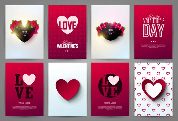 Valentine karty sada. — Stockový vektor