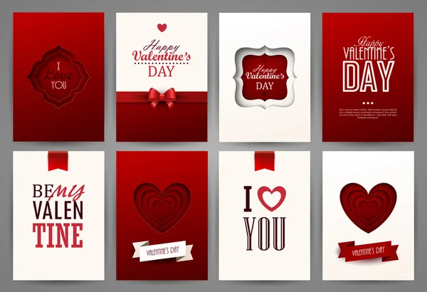 Valentine cards set. — Stock Vector