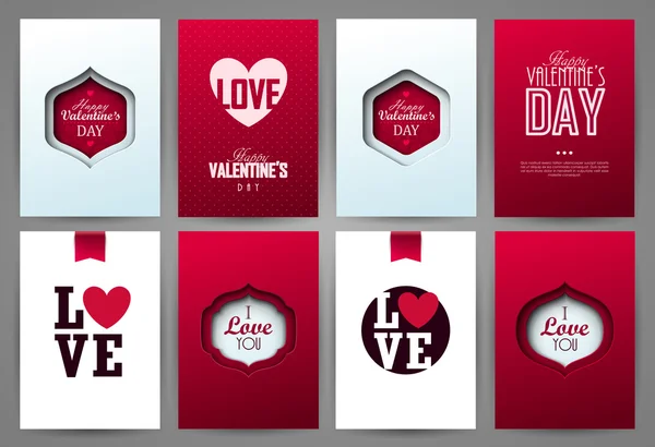 Set di carte San Valentino . Grafiche Vettoriali