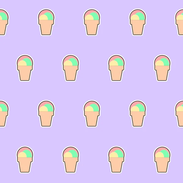 Ice cream cones on light lilac background - summer treats — Stock Photo, Image