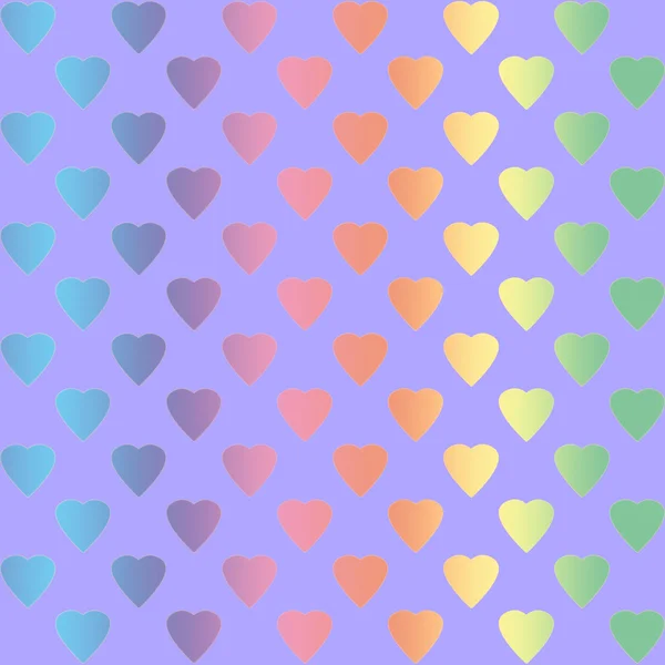 Рейнбоу раскрасила сердца на фиолетовом фоне — стоковое фото