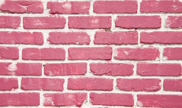 意外な明るいピンクのレンガの壁 — ストック写真