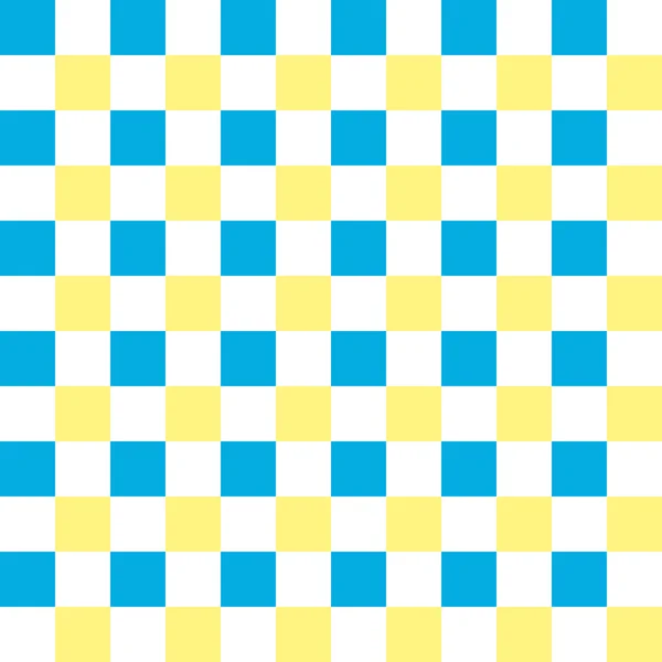 Vivid cyan, yellow and white checkered seamless background pattern — Stock Photo, Image