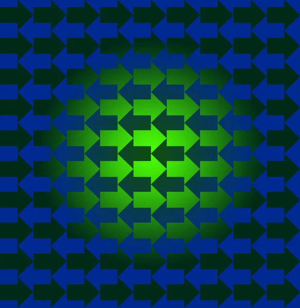 绿色和白色箭头指向相反的方向 — 图库照片