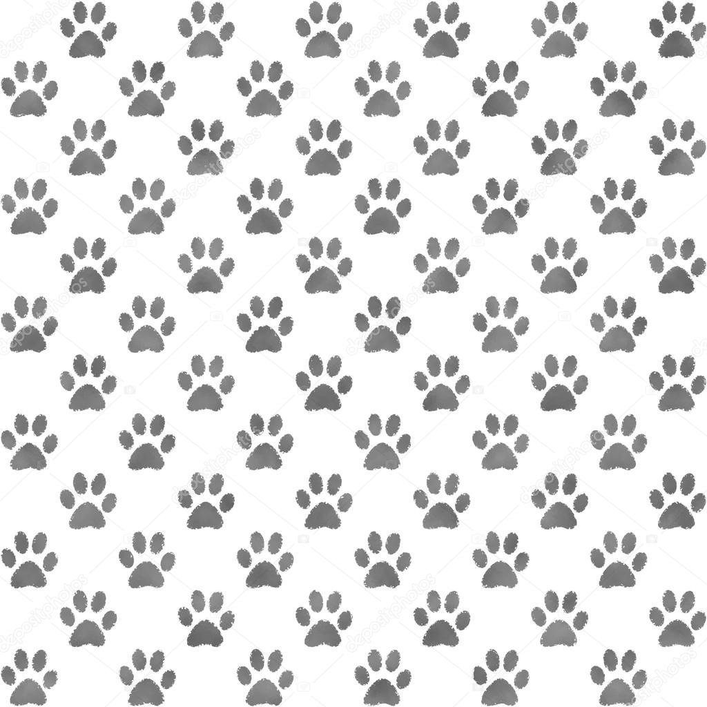 Gray and white paw print pattern