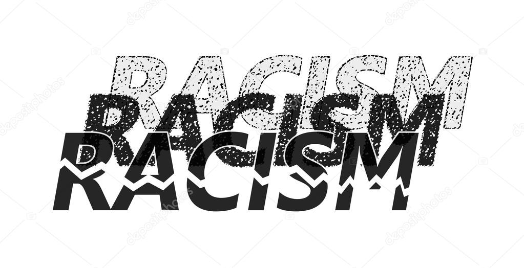 Word racism in different shades presenting the many levels of it on white