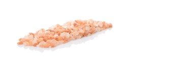 Himalaya kaya tuzu beyaz arka plan üzerinde beyaz kase