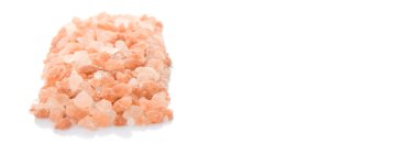 Himalaya kaya tuzu beyaz arka plan üzerinde beyaz kase