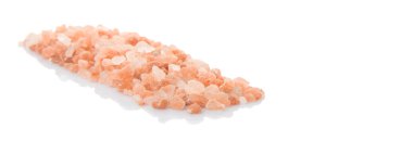 Himalaya kaya tuzu beyaz arka plan üzerinde beyaz kase