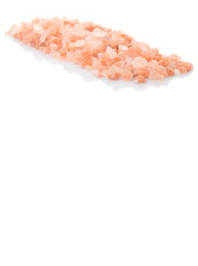 Himalaya kaya tuzu beyaz arka plan üzerinde beyaz kase