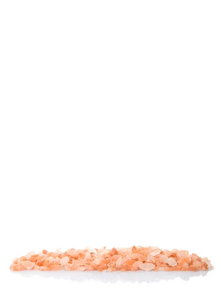 Himalayan Rock Salt Vit Skål Över Vit Bakgrund — Stockfoto