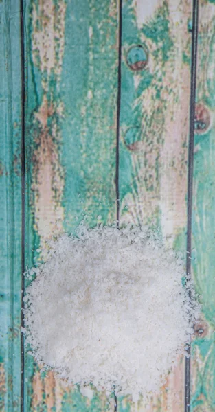 Сушеный Кокосовый Порошок Деревянном Фоне — стоковое фото