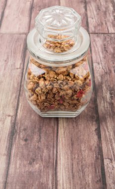 Cam Kavanoz içinde Mısır gevreği